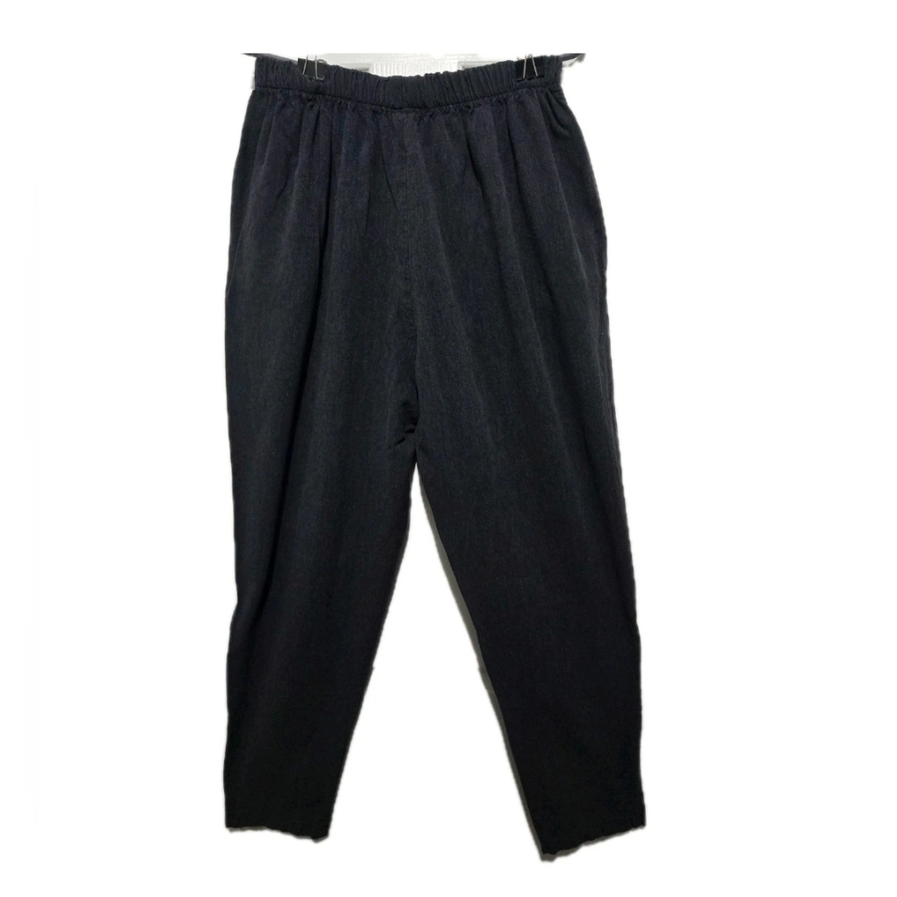 CP SHADES Women's Trousers Cotton Black Elastic Waist Made In USA Size Large